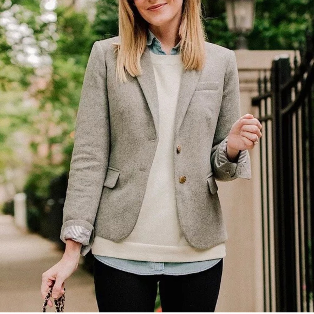 J Crew Gray Tailored Blazer Jacket
